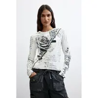 Desigual T-shirt grå / vit