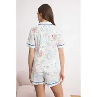 Trendyol Pyjamas kräm / marinblå / gran