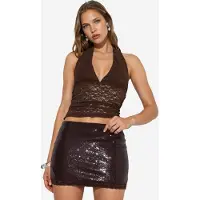 Busem Högmidjad bodycon paljett mini kjol