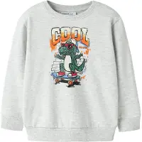 Name it Sweatshirt - NmmLorenzo - Light Grey Melange - - 4 år (104) - Sweatshirt