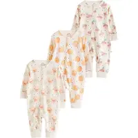 Next Pyjamas kräm / brun / pastellgrön / ljusorange