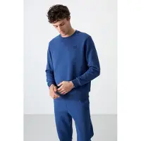 Tommy Life Mäns bomull-polyester fleece sweatshirt och byxor set