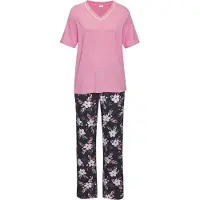 LASCANA Pyjamas marinblå / ljusblå / bär / gammalrosa