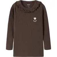Name it Tröja - Rib - NmfNaisy - Chocolate Brown - - 4 år (104) - Tröja