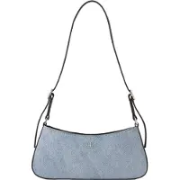 Calvin Klein Small Denim Monogram Logo Shoulder Bag