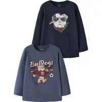 Name it Tröjor - NmmTillväxt - 2-pack - Vintage Indigo/Marinblå - - 6 år (116) - Tröja