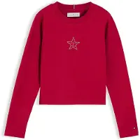 Tommy Hilfiger Diamanté Star Flag Extra Slim Long Sleeve T-Shirt