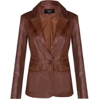 Infinity Leather Damer beige italiensk läderkavaj – Chongqing