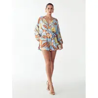 St MRLO Jumpsuit 'Maya' ljusblå / brun / gul