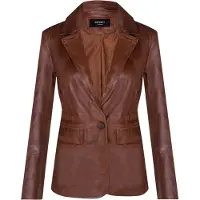 Infinity Leather Damer beige italiensk läderkavaj – Eclipse
