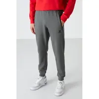 Tommy Life Herrens enfärgade sweatpants med dragkedjefickor
