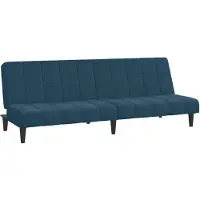 vidaXL 2-sits bäddsoffa sammetsblå 375840