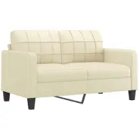 vidaXL 2-sitssoffa Grädde 140 cm konstläder