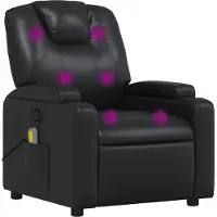 vidaXL Hopfällbar Massagestol, Svart, Konstläder