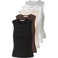 About You Topp 'Elaine' beige / brun / gråmelerad / svart / vit