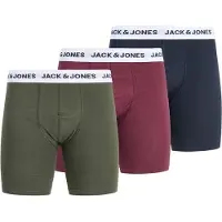 Jack & Jones Boxershorts 'JACADRIAN' marinblå / oliv / vinröd / vit