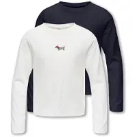 ONLY GIRLS T-shirt 'KOGREX' nattblå / brun / vit