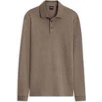 BOSS Long-sleeved polo shirt in interlock cotton with logo