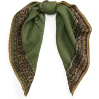 Ralph Lauren för kvinnor. 455P18122001 Fyrkantig ullscarf med grön Polo Bear (OSFA), Casual