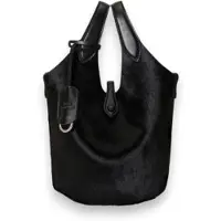 Ralph Lauren för kvinnor. 428P23822001 Svart Polo Play tote-väska i kalvhår (OSFA), Casual, Hud