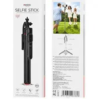 Yesido SF34 selfiepinne med stativ - 174cm, utdragbar/Bluetooth-fjärrkontroll - 1/4 - svart