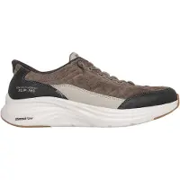 SKECHERS för män. 232618 Slip-Ins sneakers: Contour Foam - Cozy Fit Cordelux grönbrun (46), Tyg, Karta, Nyckelband, Casual