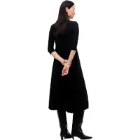 Tommy Hilfiger Ribbed Pleated Slim Midi Dress