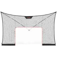 Vevor Hockeynätskydd, 366x213 cm Hållbart hockeymålskydd med utökad täckning, lätt och bärbar trädgårdsträningsutrustning, enkel montering, för ungdomar och vuxna (ENDAST NÄT)