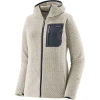 Patagonia - Vandringskläder dam - W's R1 Air Full-Zip Hoody Birch White för UnisexUll - Storlek M - Beige