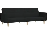 vidaXL 2-sits bäddsoffa svart tyg 375786