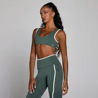Myprotein MP Velocity sport-BH med kontrastdetaljer och dubbelskikt för dam - Molngrön - M