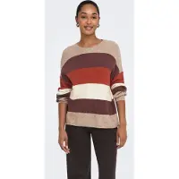 ONLY Tröja 'ONLAtia' beige / brun / röd