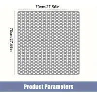 YC Direct Stor Halkfri Duschmatta, Rundhålsdesign med Dräneringshål och Starka Sugkoppar för Förbättrat Grepp och Komfort, Badrumssäkerhetsmatta 70*70cm gray