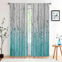 Yiran Furniture 2 st Vintage Bruna Ränder Tryckt Fönstergardin För Sovrum, Kontor, Kök, Vardagsrum, Arbetsrum Stångficka Fönsterbehandling W110X240H(cm)x2Pcs&Hook