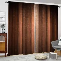 Yiran Furniture 2 st Vintage Bruna Ränder Tryckt Fönstergardin För Sovrum, Kontor, Kök, Vardagsrum, Arbetsrum Stångficka Fönsterbehandling W65X60H(cm)X2Pcs&Grommet Top