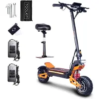 Electric Ride TOURSOR X5 60V Vuxen Vikbar Elektrisk Skoter 3000W Dubbelmotor EScooter 60V40AH Batteri 11 Tums Däck Off Road E-Skoter orange/svart