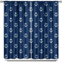 Yiran Furniture Vintage Ankargardiner Nautiskt Element Skepp Segling Resetema Gardin Vardagsrum Pojksovrum Fönster Draperier 2-delars Set W55 X H120cm X 2&Grommet Top