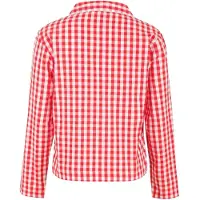 Linea Långärmad skjorta med avslappnad passform, dam/dam, Gingham Check (Röd/vit)