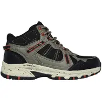 SKECHERS Hillcrest-logotyp, vandringskängor i läder för herr (Naturlig/Svart)