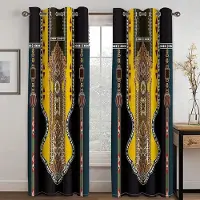 Yiran Furniture Billiga Europeiska Saba Telet Etiopiska Eritreanska Halvmörkläggningsgardiner för Vardagsrum Sovrum Fönsterdekoration Fri Frakt 2 Stycken 2x60Wx50H(CM)&Grommet Top
