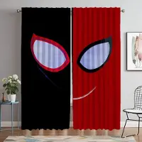 Yiran Furniture Mörkläggningsgardiner för Kamera Spiderman Moderna Vardagsrumsgardiner 2 Delar Fönstergardin Rullgardiner Halloween Dekoration Kök W60xH90cmx2pcs-CL