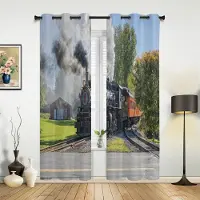 Household supplies MH Tåg- och järnvägsresor Hallgardiner för vardagsrum Kök Pojke Flickas Sovrum Lång gardin för fönster Cortinas Heminredning 135W x 245H(cm) x1