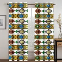 Yiran Furniture Afrika Boho Etiopiska och Eritreanska Traditionella Gardiner 2 Delar Tunn Drapering för Vardagsrum Sovrum Kök Kontor Fönsterdekor W50H60(CM)x2PCS&Grommet Top