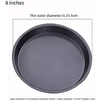 Household supplies MH Kök Pizzaform Panna Kolstål Bakform Rund Pizzabricka Rund Bakplåt Värmebeständig för Hem Pajformar Svart