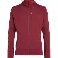 Icebreaker - Fleece - M Merino 260 Quantum LS Zip Hoodie Port Agate för UnisexUll - Storlek L - Bordeaux
