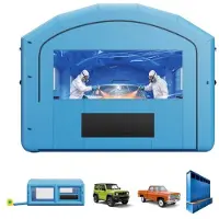Vevor Uppblåsbar målarbox, 6,4 x 4,1 x 3 m, Bärbar sprutbox med 1100 W kraftfull blåsmaskin och stort filterbomull, välvt tak för uppblåsbar målarbox för medelstor pickup, stora möbler
