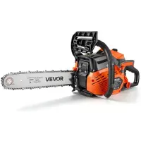 Vevor Bensindriven motorsåg 355,6 mm 40CC 1,15 kW 2-takts motorsåg, för träkapning, trädbeskärning och markröjning, gasreglagesynkroniserad choke, motorsåg med halkfritt handtag och dubbla tankar