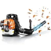 Vevor Ryggsäckslövblås, 43CC 2-taktsmotor bensindriven lövblås med 1,38L bränsletank, 815 m³/h luftvolym, 241 km/h lufthastighet, idealisk för gräsmattevård, lövrensning, trädgårdsskräp och snöröjning
