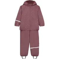 CeLaVi Regnkläder M/u Hängslen - Fleece - PU - Rose Brown m. Pri - - 90 - Regnkläder