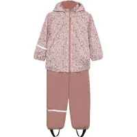 CeLaVi Regnkläder M/u Hängslen - Fleece - PU - Shadow Grå m. Blo - - 80 - Regnkläder